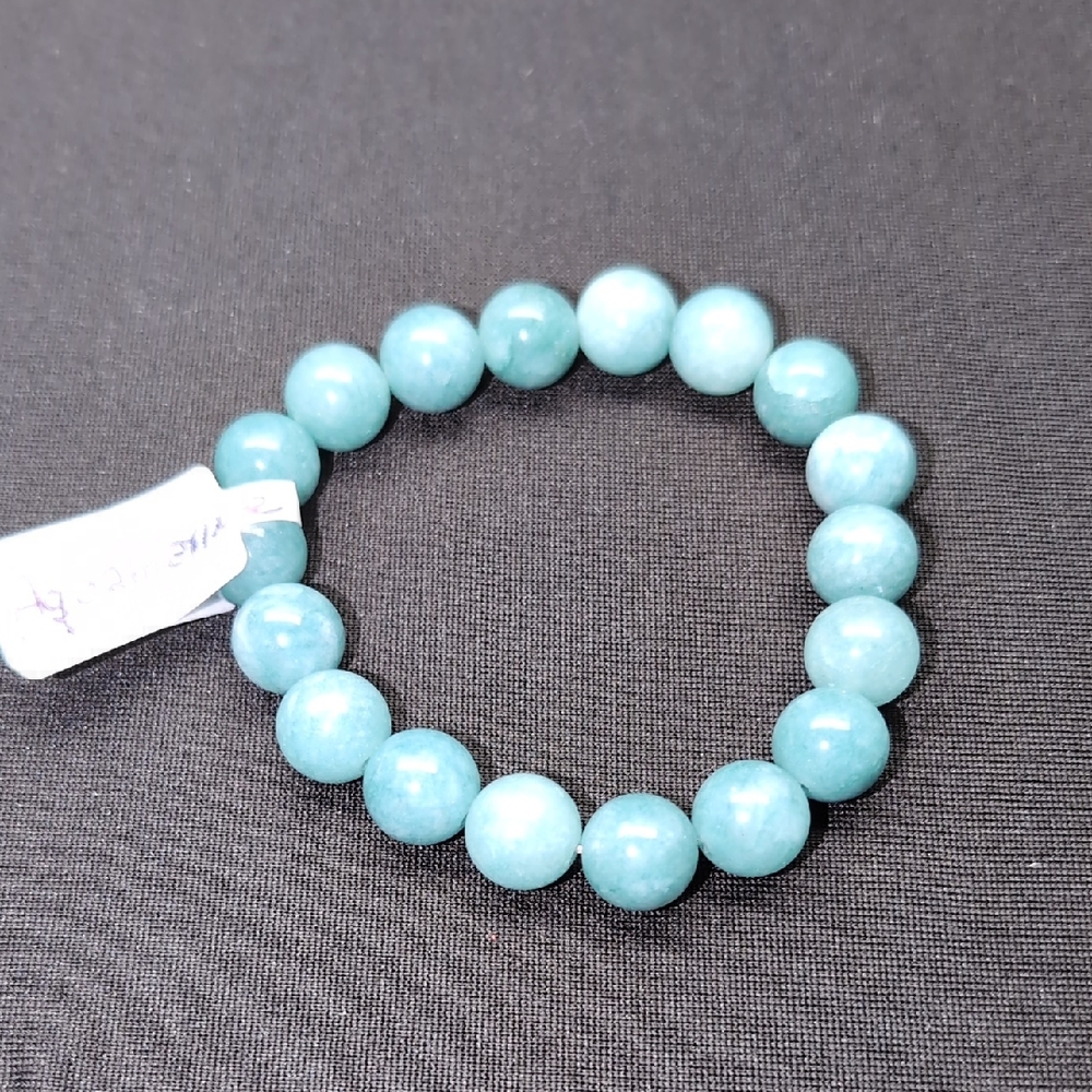 Aquamarine 8mm Beaded Bracelet